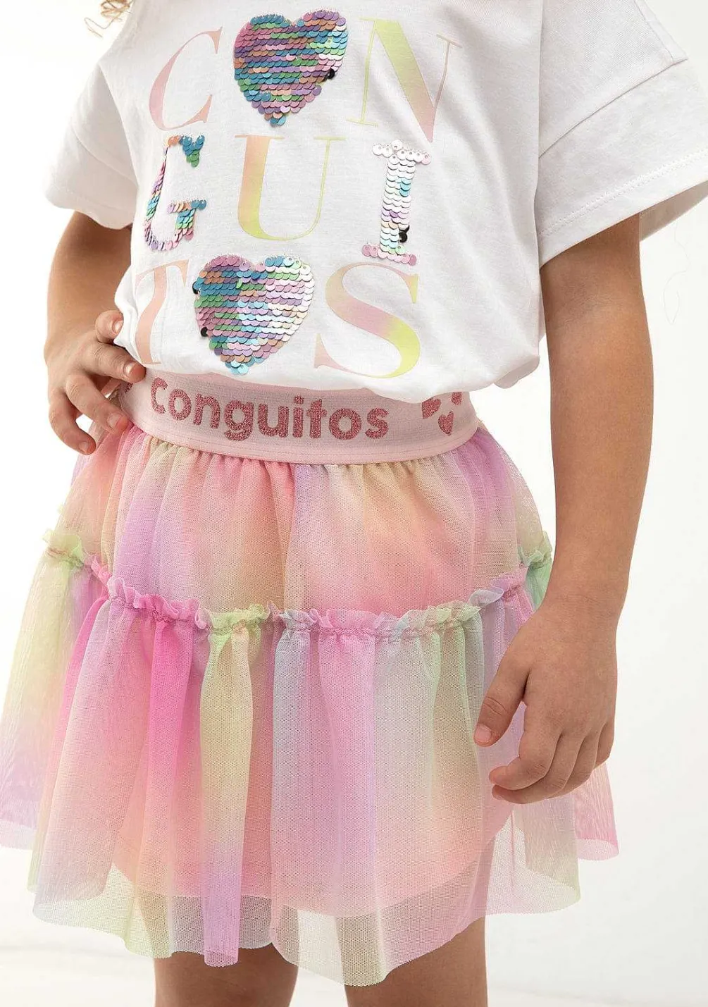 Roupas De Menina-Conguitos Saia De Tule Multicolor