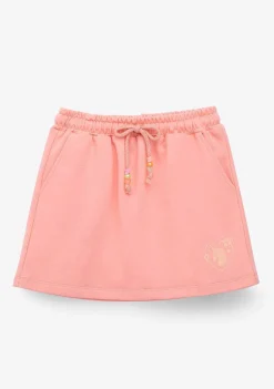 Roupas De Menina-Conguitos Saia Esportiva Lisa De Pelucia Laranja Para Menina