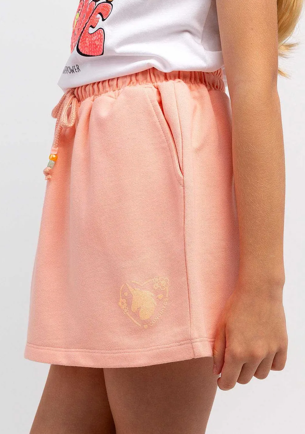 Roupas De Menina-Conguitos Saia Esportiva Lisa De Pelucia Laranja Para Menina