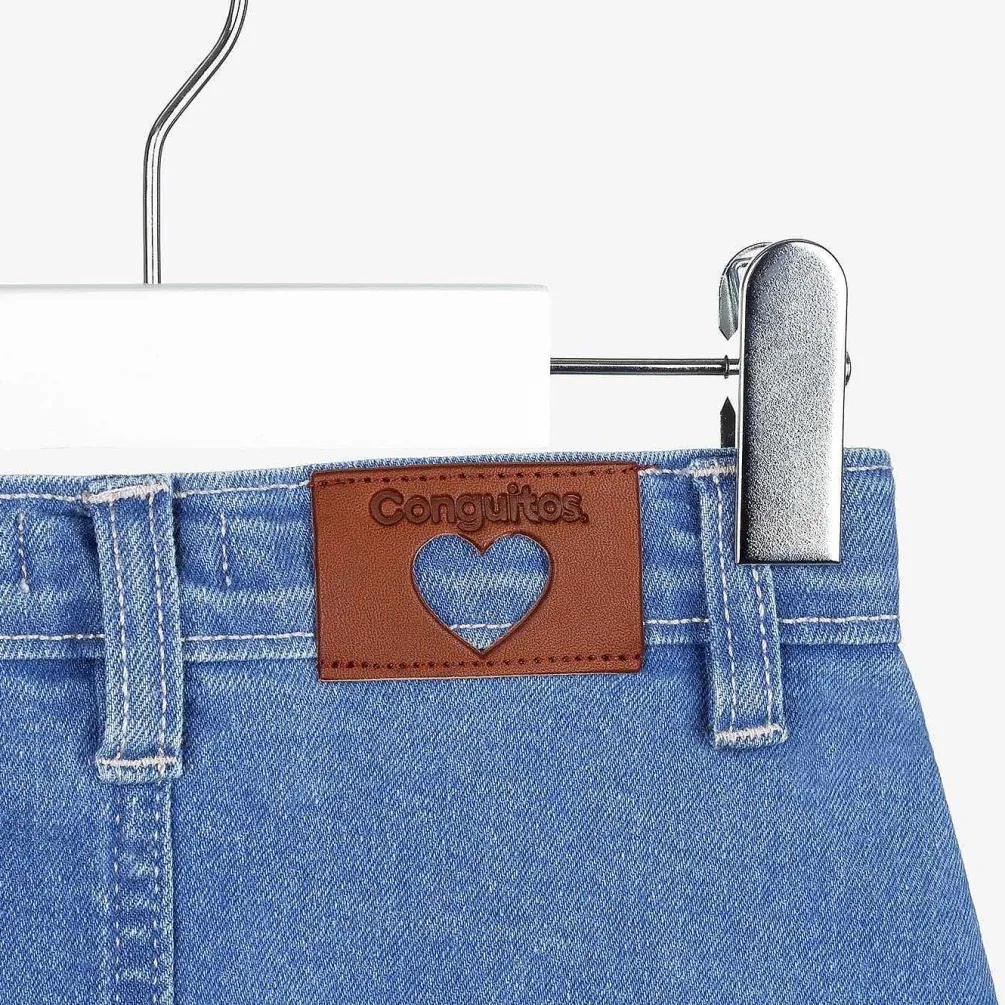 Saias-Conguitos Saia Jeans Feminina Com Babados