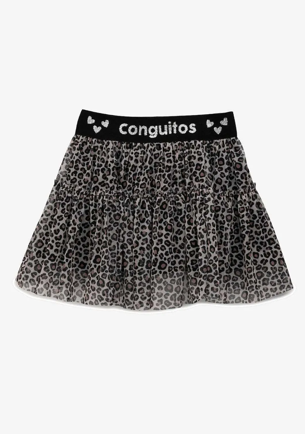 Roupas De Menina-Conguitos Saia Menina Tule Leopardo