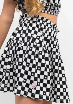 Roupas De Menina-Conguitos Saia Xadrez Preta De Menina