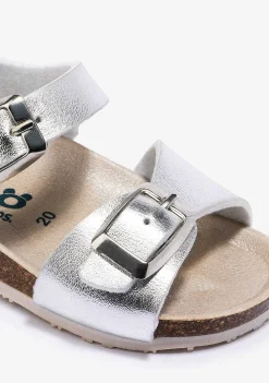 Sapatos De Bebé-Conguitos Sandálias Bebé Bio Prata Metalizadas