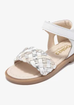 Sapatos De Menina-Conguitos Sandálias Bebé Trancada Branca