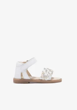 Sapatos De Menina-Conguitos Sandálias Bebé Trancada Branca