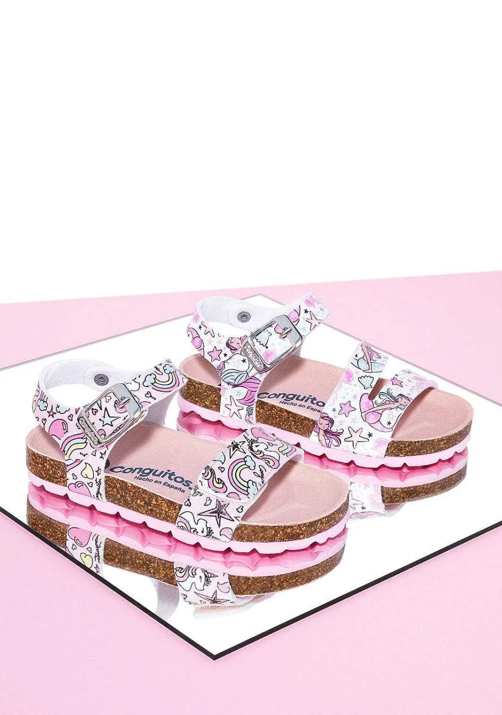Sandálias-Conguitos Sandálias Bio Com Estampa Multi Unicornio Para Menina