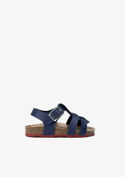 Sapatos De Bebé-Conguitos Sandálias Bio Fivela Azul Marinho Para Bebé