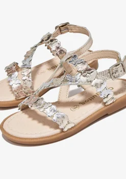 Sapatos De Menina-Conguitos Sandálias Borboleta Prateadas