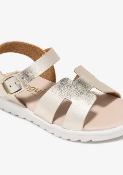 Sapatos De Menina-Conguitos Sandálias Com Fivela Metalizada Dourada