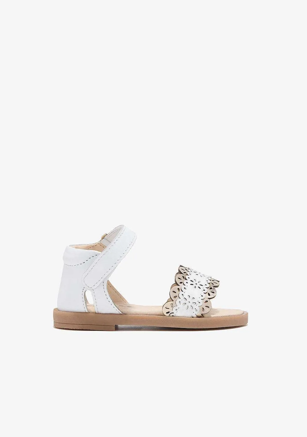 Sapatos De Menina-Conguitos Sandálias De Fivela Brancas Para Bebé