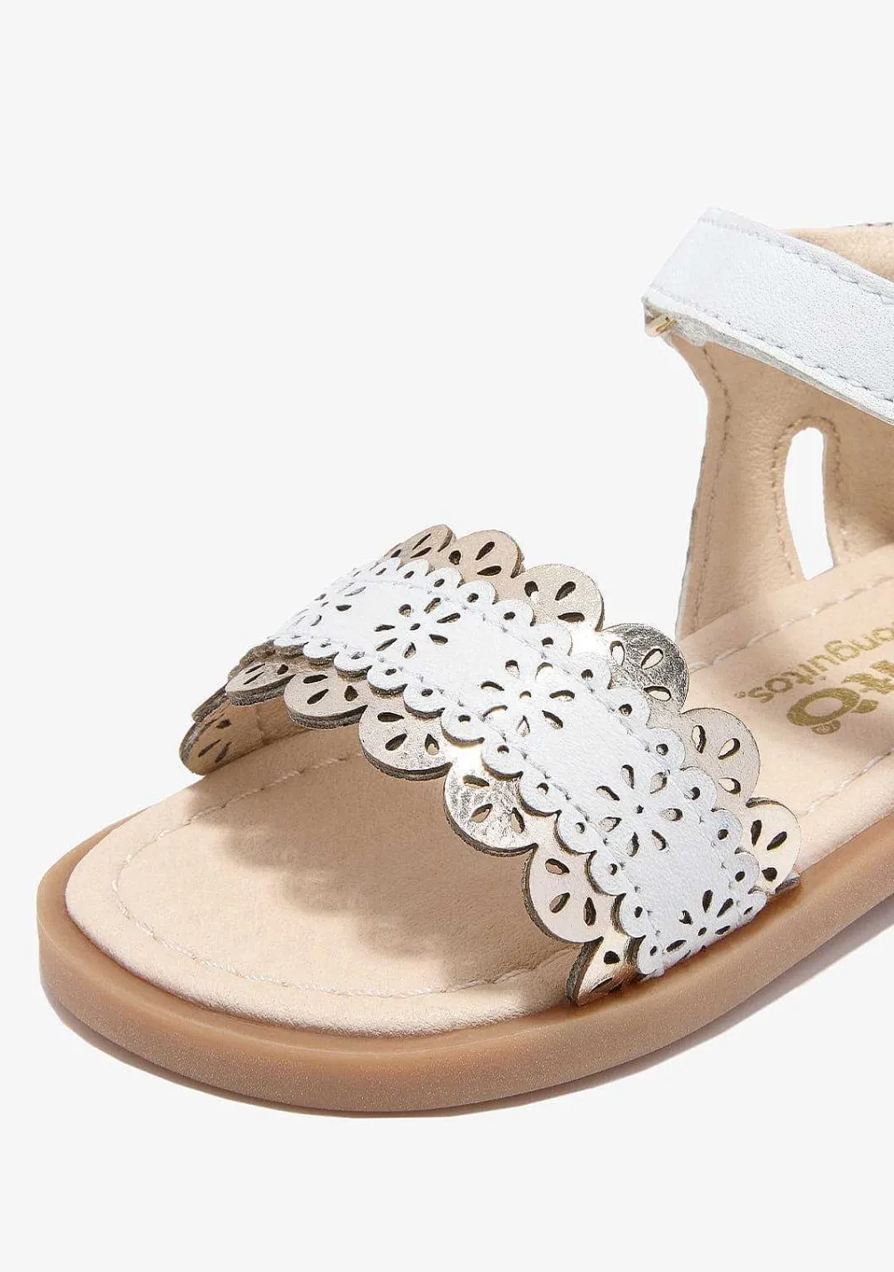Sapatos De Menina-Conguitos Sandálias De Fivela Brancas Para Bebé