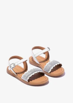 Sapatos De Menina-Conguitos Sandálias De Fivela Brancas De Menina Napa