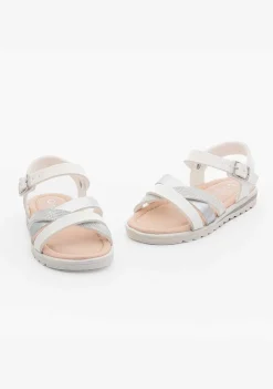 Sandálias-Conguitos Sandálias De Menina Em Couro Envernizado Branco