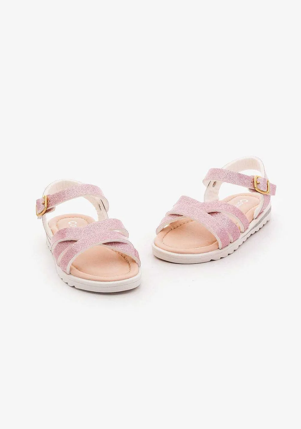 Sandálias-Conguitos Sandálias Glitter Rosa De Menina