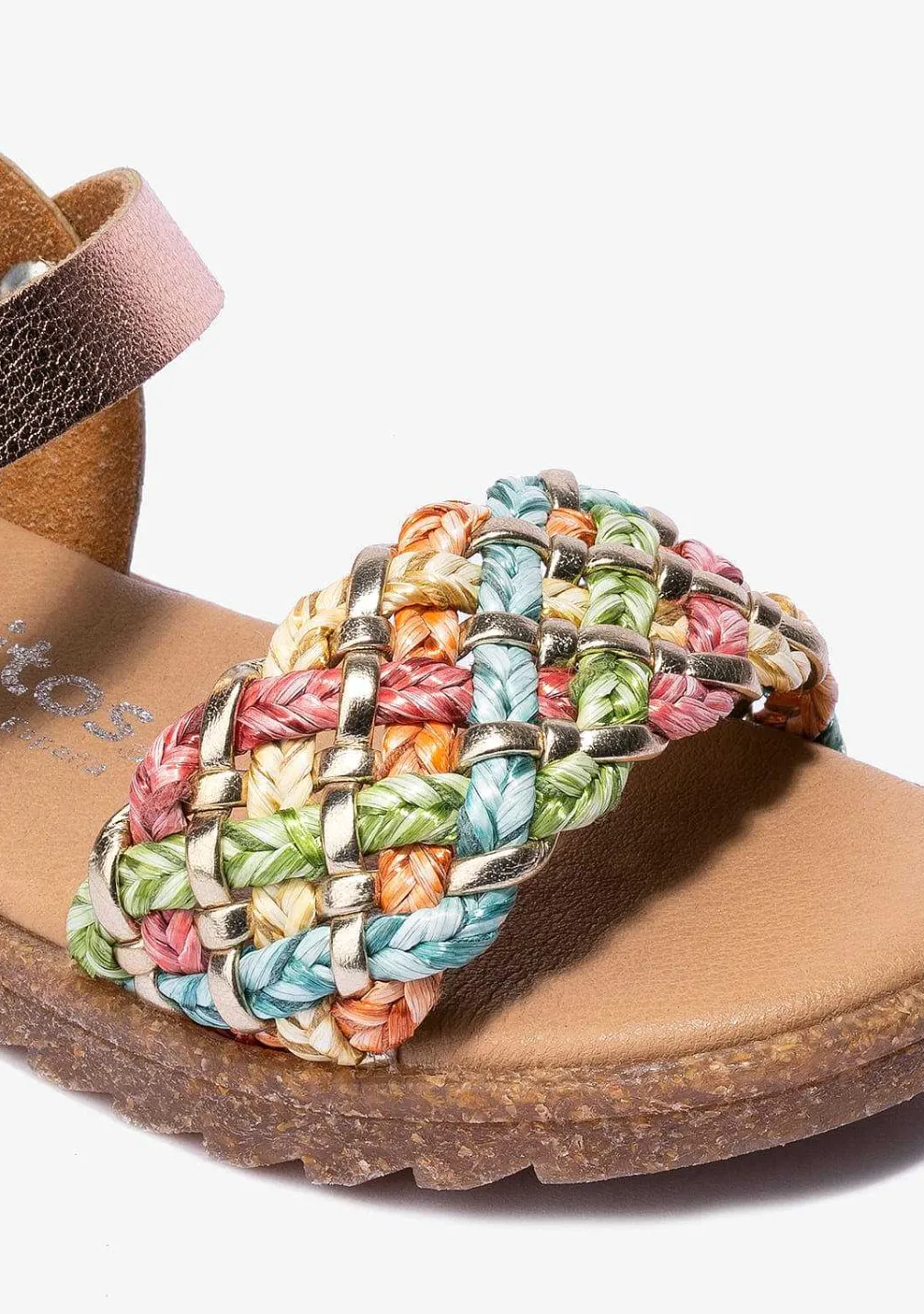 Sapatos De Menina-Conguitos Sandálias Metalizadas Com Fivela Multicor De Menina