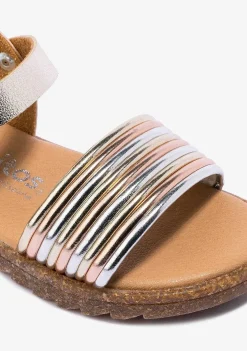 Sapatos De Menina-Conguitos Sandálias Metalizadas Multicor Platina De Menina