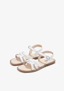 Sapatos De Menina-Conguitos Sandálias No Branco P&B