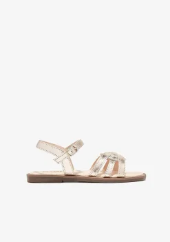 Sapatos De Menina-Conguitos Sandálias No Dourado P&B