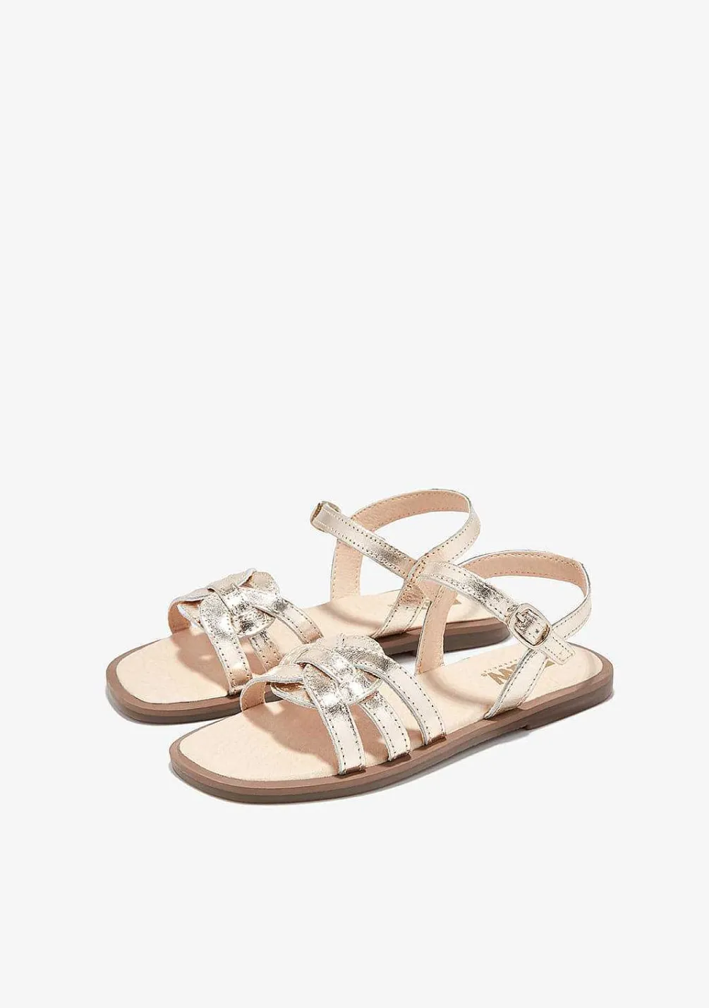 Sapatos De Menina-Conguitos Sandálias No Dourado P&B