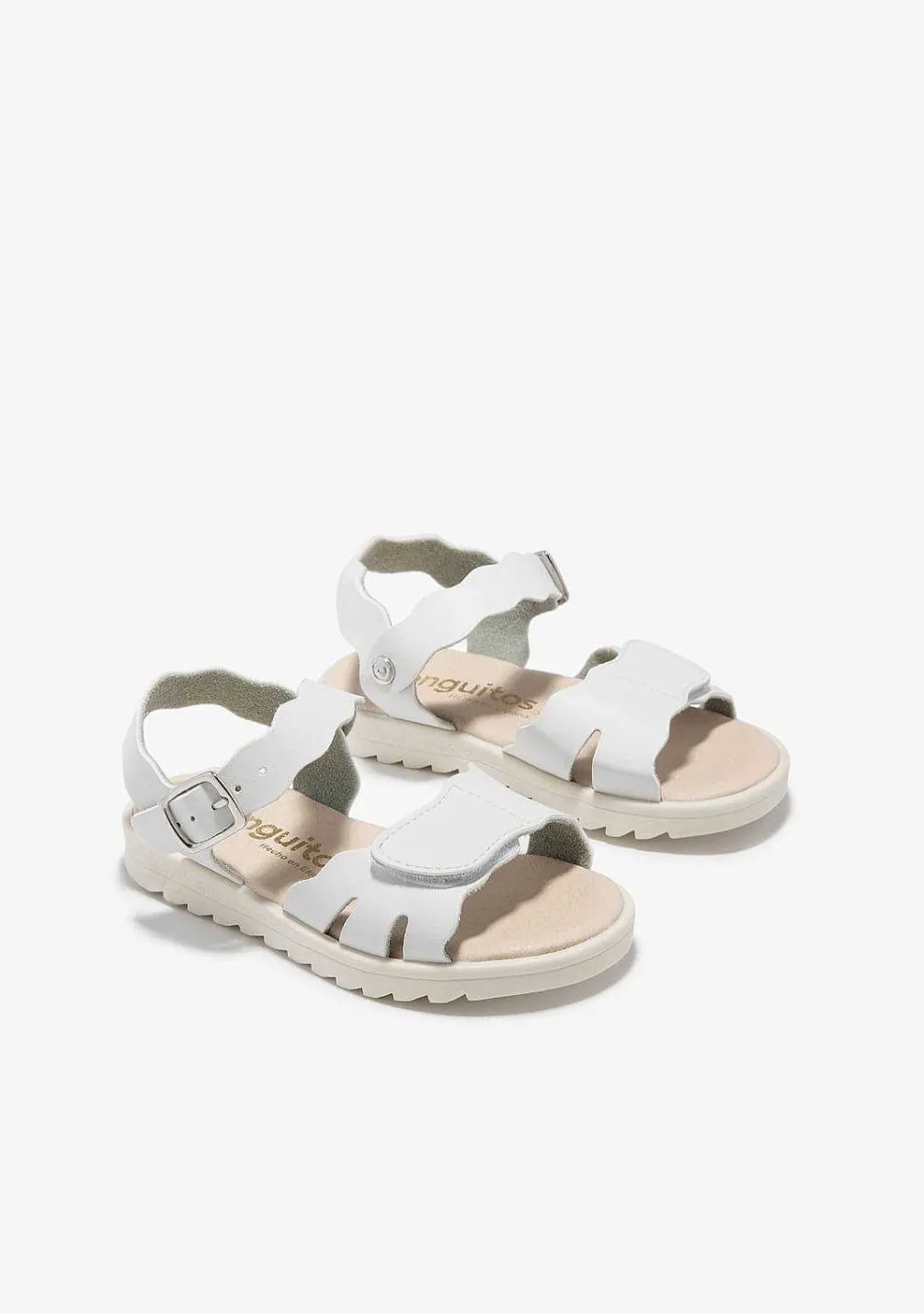 Sapatos De Menina-Conguitos Sandálias Ondas Brancas