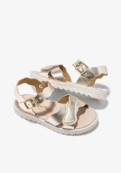 Sapatos De Menina-Conguitos Sandálias Ondas Douradas