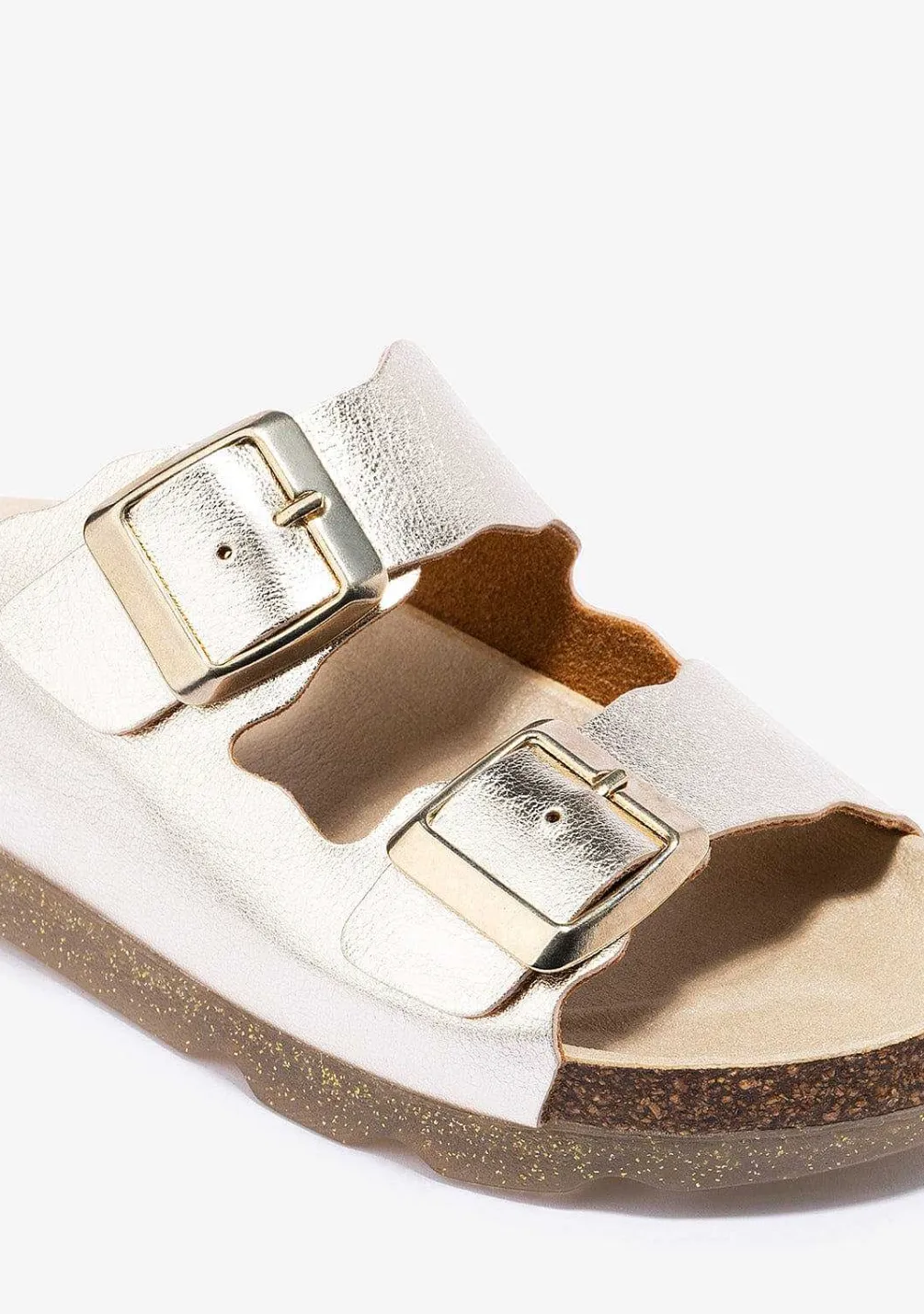 Sapatos De Menina-Conguitos Sandálias Platina Bio Metalizadas De Menina P&B