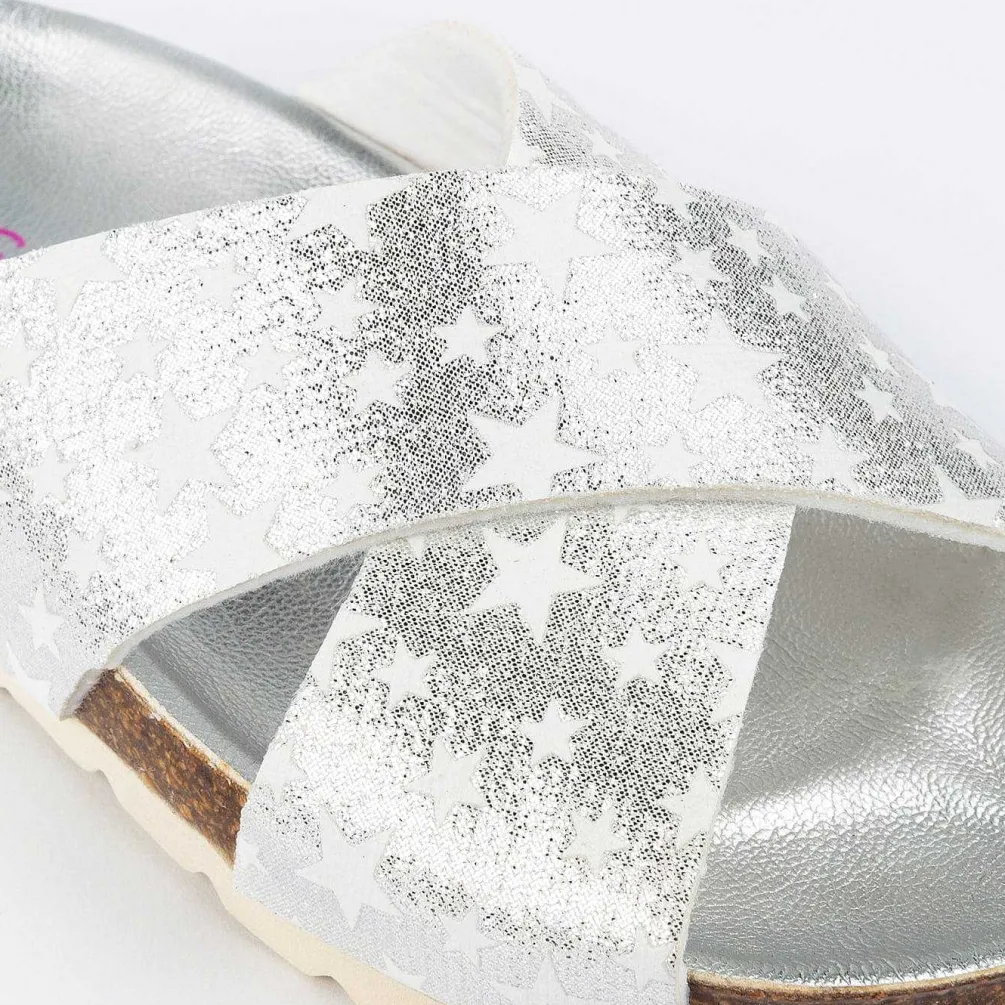 Sandálias-Conguitos Sandálias Stars Silver Bio De Menina