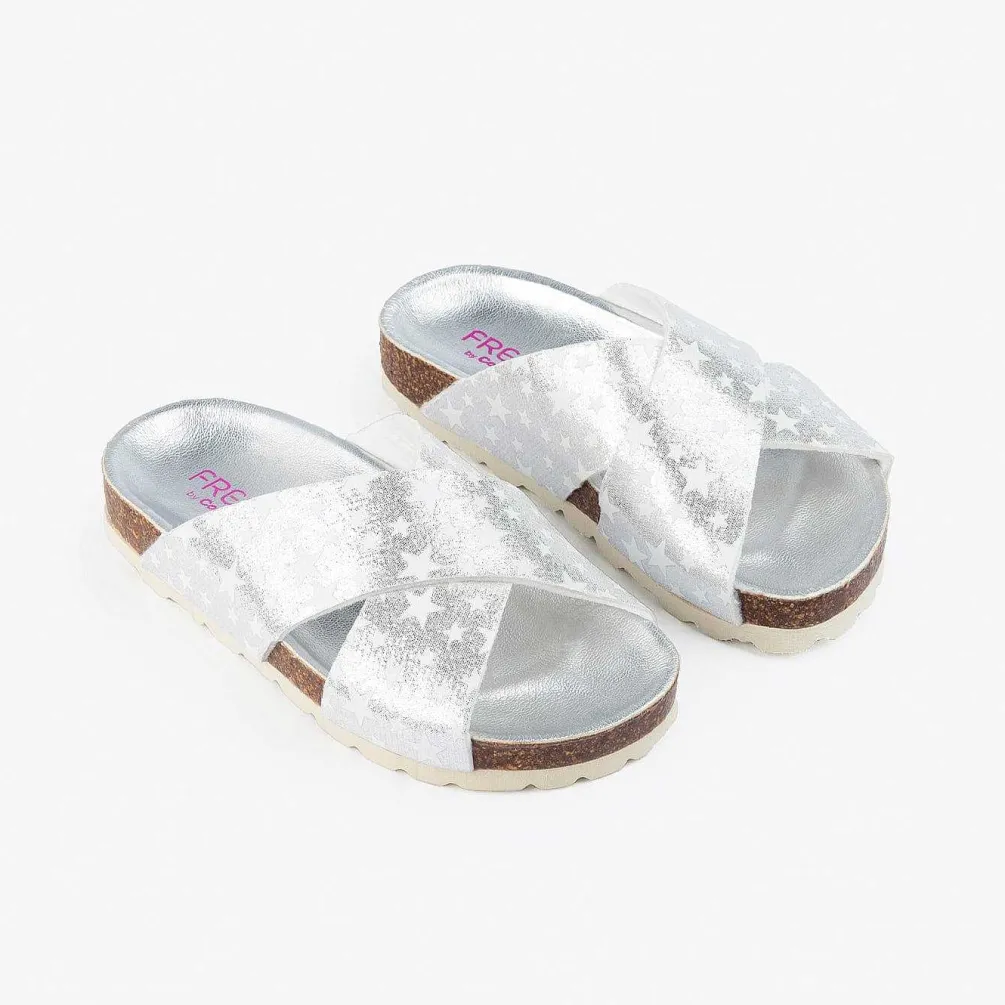 Sandálias-Conguitos Sandálias Stars Silver Bio De Menina
