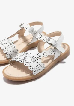 Sapatos De Menina-Conguitos Sandálias Textura Branca