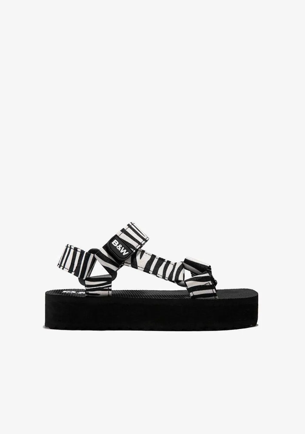 Sapatos De Menina-Conguitos Sandálias Zebra Com Plataforma P&B