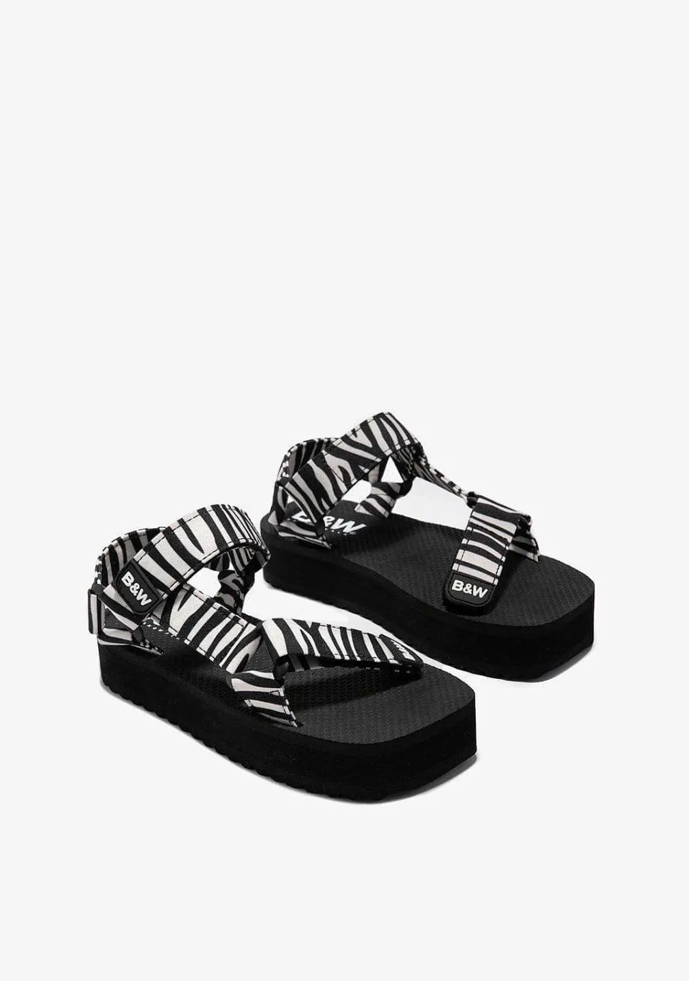 Sapatos De Menina-Conguitos Sandálias Zebra Com Plataforma P&B