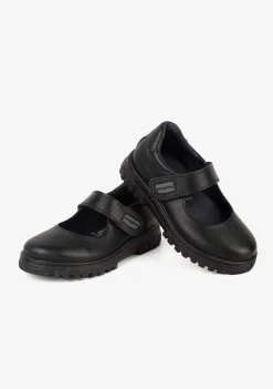 Calçados Escolares-Conguitos Sapatos Escolares De Couro Lavaveis Com Sola Azul Marinho Para Meninas