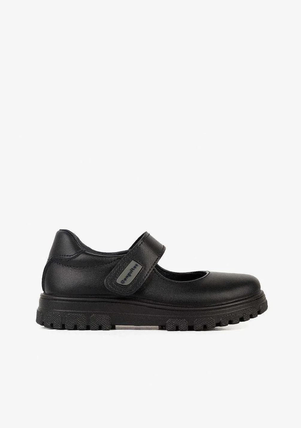 Calçados Escolares-Conguitos Sapatos Escolares De Couro Lavaveis Com Sola Azul Marinho Para Meninas