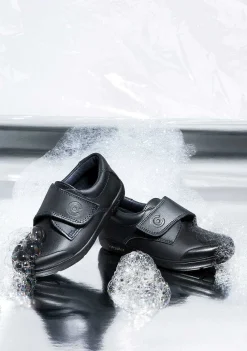 Calçados Escolares-Conguitos Sapatos Escolares De Couro Lavavel Azul Marinho Para Menino