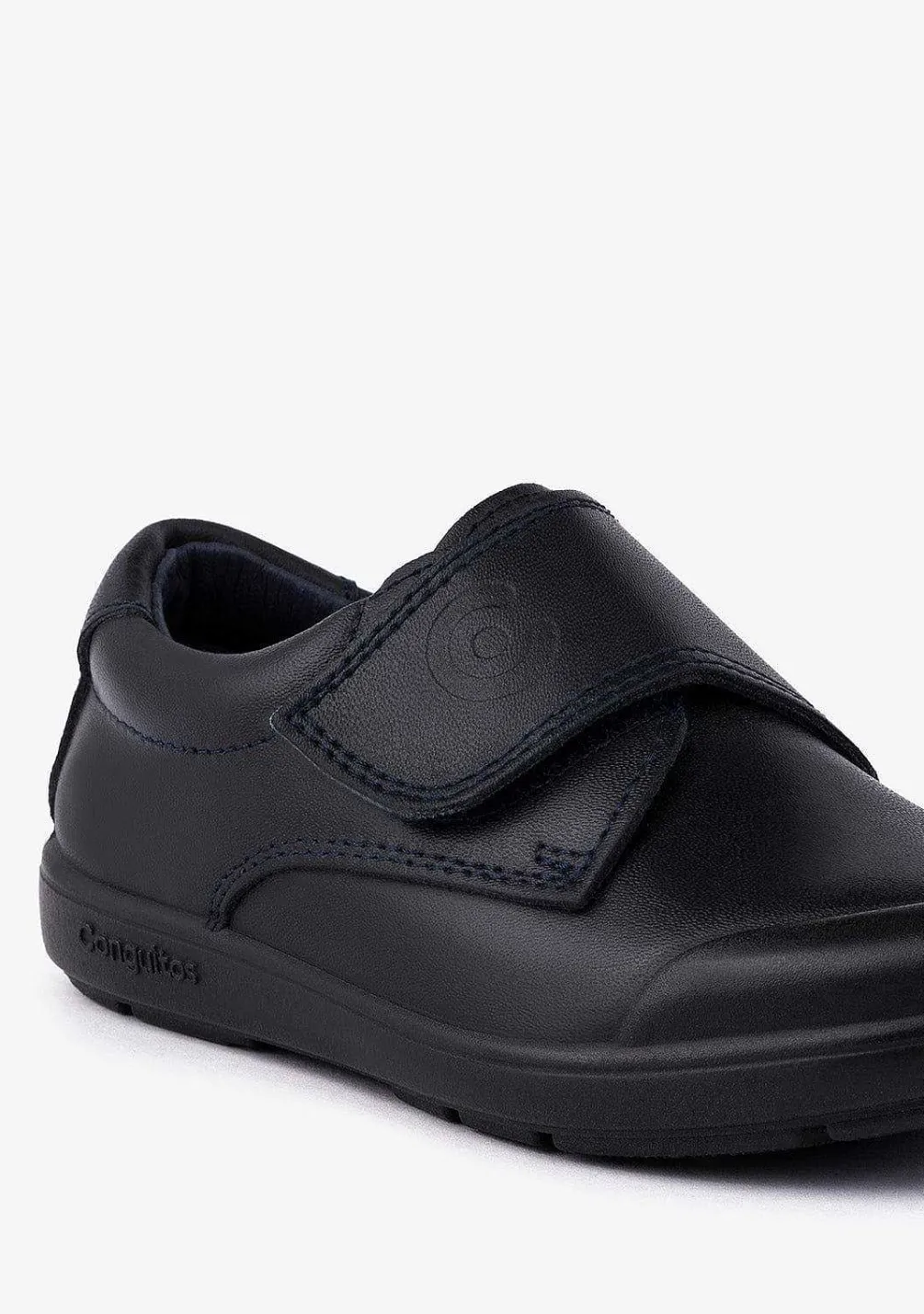 Calçados Escolares-Conguitos Sapatos Escolares De Couro Lavavel Azul Marinho Para Menino