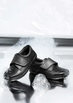 Sapatos De Menino-Conguitos Sapatos Escolares De Couro Preto Lavavel Para Menino