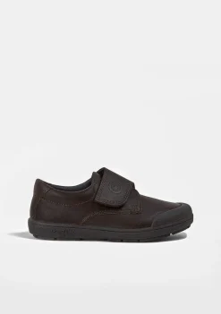 Sapatos De Menino-Conguitos Sapatos Escolares De Couro Lavavel Marrom Para Menino