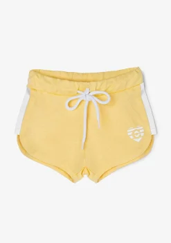Roupas De Menina-Conguitos Shorts Atleticos Lisos Com Coracao Amarelo Para Menina