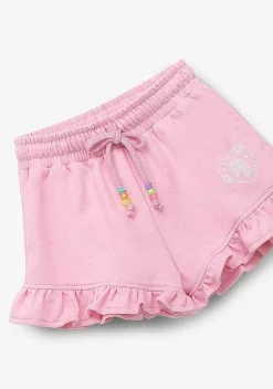 Roupas De Menina-Conguitos Shorts De Corrida De Pelucia Unicornio Rosa Para Menina