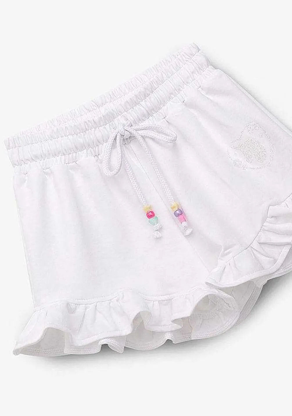 Roupas De Menina-Conguitos Shorts De Corrida De Pelucia Unicornio Branco Para Menina