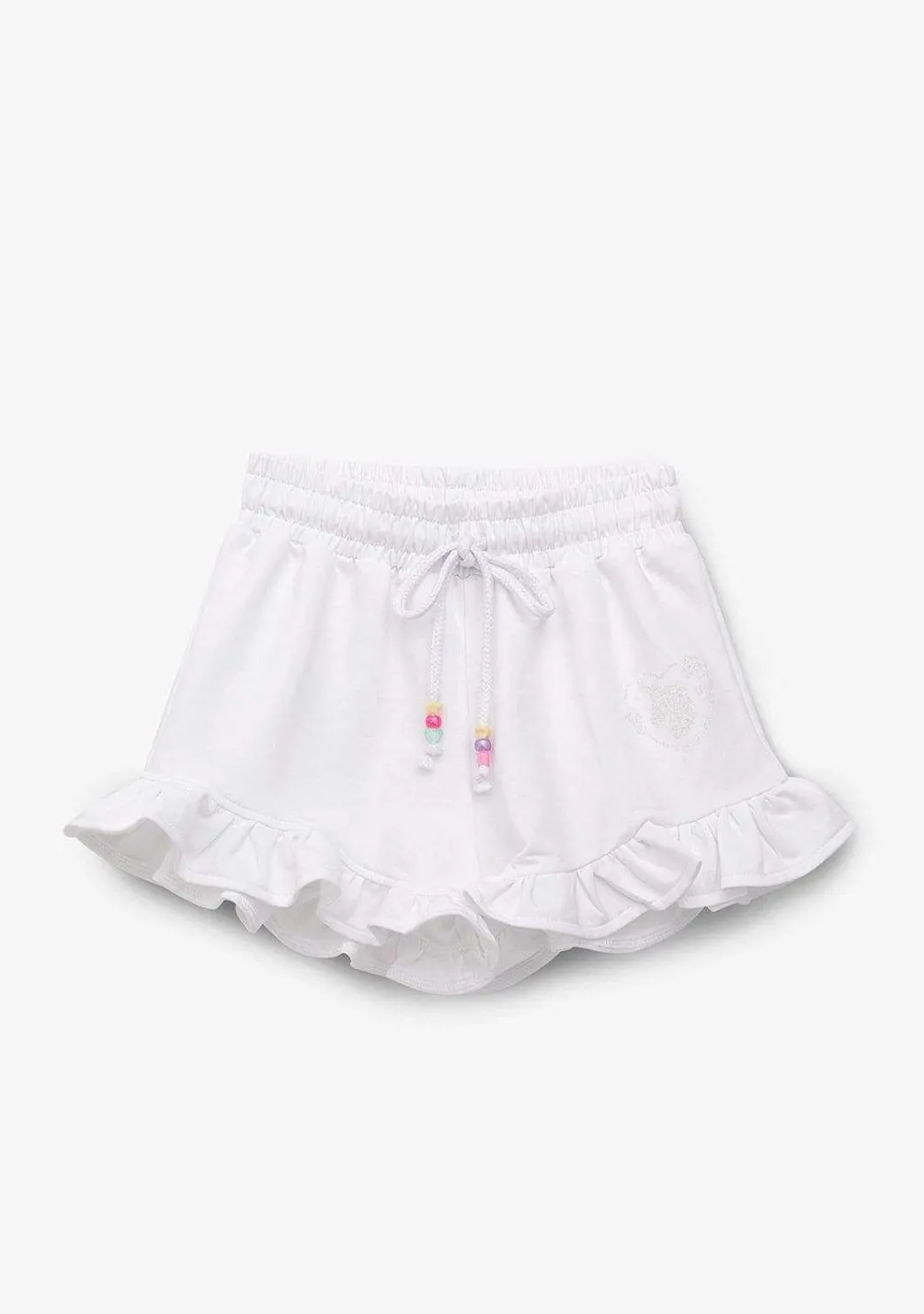 Roupas De Menina-Conguitos Shorts De Corrida De Pelucia Unicornio Branco Para Menina