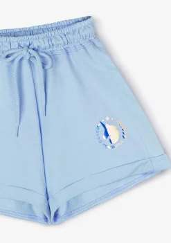 Roupas De Menina-Conguitos Shorts De Corrida Simples De Pelucia Unicornio Azulado Para Menina