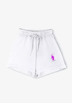 Roupas De Menina-Conguitos Shorts De Corrida Simples De Pelucia Unicornio Branco Feminino
