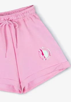 Roupas De Menina-Conguitos Shorts De Corrida Simples De Pelucia Unicornio Rosa Feminino