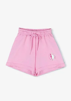 Roupas De Menina-Conguitos Shorts De Corrida Simples De Pelucia Unicornio Rosa Feminino