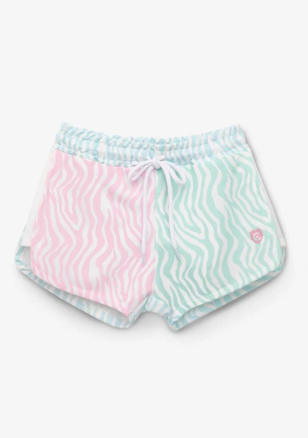 Roupas De Menina-Conguitos Shorts De Pelucia Com Estampa De Zebra Multicolorida Para Menina