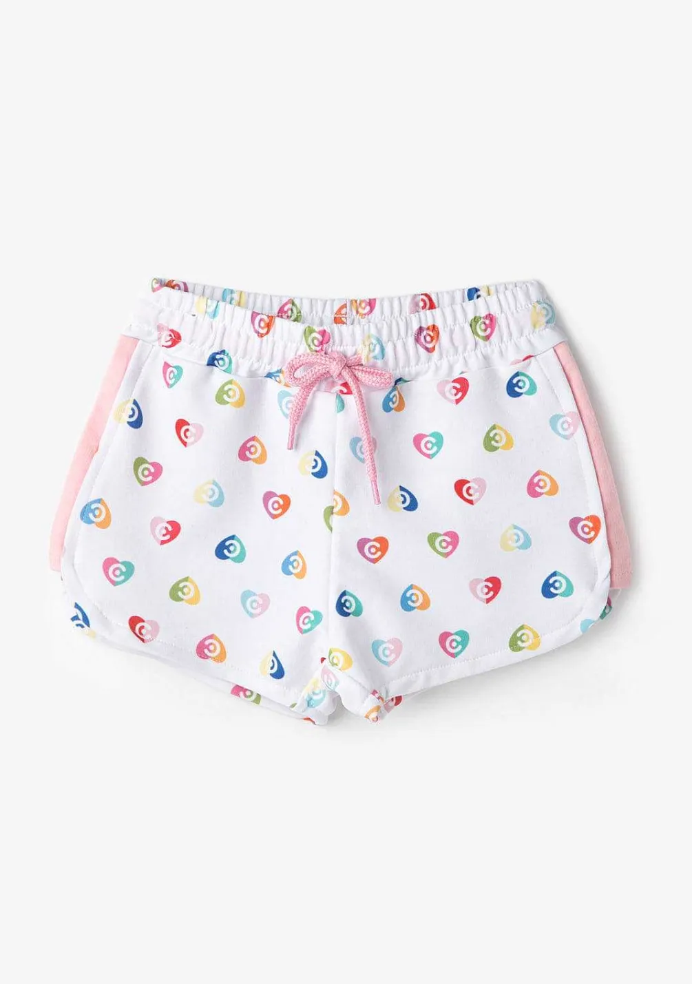 Roupas De Menina-Conguitos Shorts Esportivos Coracoes Multicoloridos