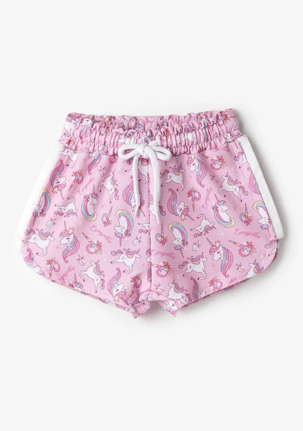 Roupas De Menina-Conguitos Shorts Esportivos Unicornios Rosa