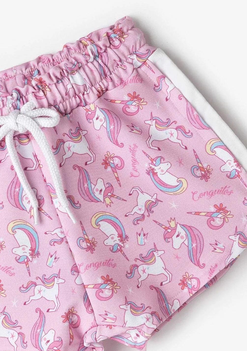 Roupas De Menina-Conguitos Shorts Esportivos Unicornios Rosa