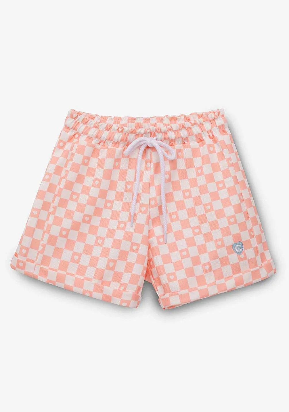 Roupas De Menina-Conguitos Shorts Xadrez Laranja De Menina